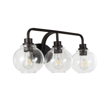 Sandrine Iron/Seeded Glass Cottage Rustic LED Vanity Light